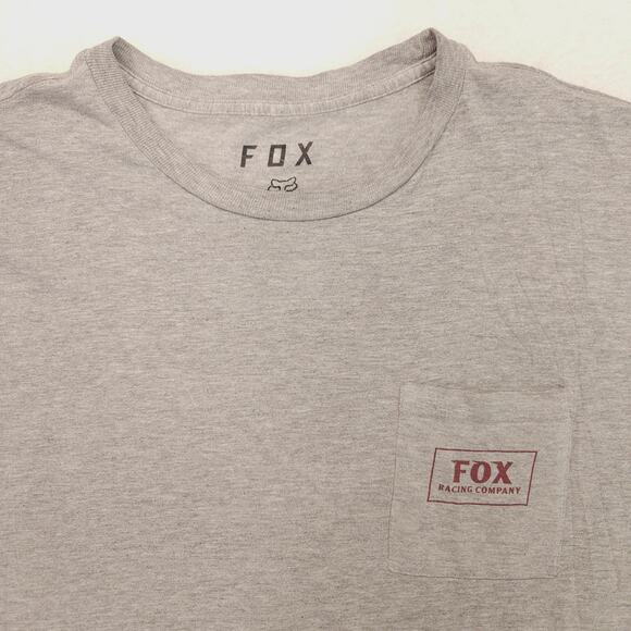 Fox Casual Crew Neck Graphic Short Sleeve Pocket T Shirt Mens Size 2XL Gray - Picture 1 of 10
